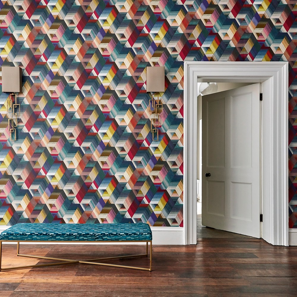 Arccos Wallpaper 111969 by Harlequin in Cerise Neptune Teal